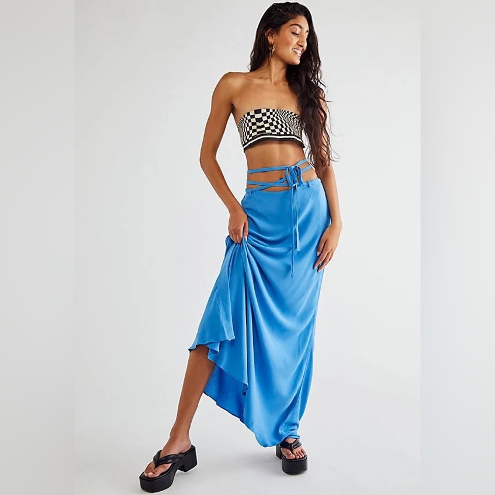 Free People | That’s a wrap Baltic Blue Maxi Skirt
